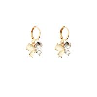 Zinc Alloy Drop Earrings with Cats Eye Butterfly high quality plated fashion jewelry & for woman & with rhinestone Sold By Pair