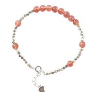 Quartz Bracelets, Strawberry Quartz, plated, fashion jewelry & for woman, 5MMu30012.5MM, Length:18 cm, Sold By PC