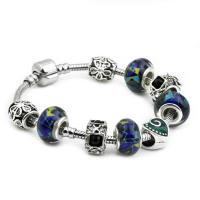 European Bracelet, Tibetan Style, with Resin, silver color plated, different length for choice & Unisex & enamel & with rhinestone, mixed colors, nickel, lead & cadmium free, Sold By PC