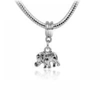 European Style Zinc Alloy Dangle Beads Elephant silver color plated Unisex nickel lead & cadmium free Approx Sold By Bag