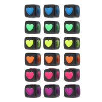 Acrylic Jewelry Beads, Square, DIY & enamel, more colors for choice, 7x7x7mm, Hole:Approx 4mm, Sold By Bag