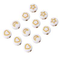 Acrylic Jewelry Beads Flat Round DIY & enamel Approx 1mm Sold By Bag