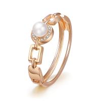 Zinc Alloy Bangle with Plastic Pearl gold color plated for woman & with rhinestone nickel lead & cadmium free 70mm Sold By PC
