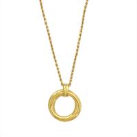 Zinc Alloy Jewelry Necklace with 1.97 extender chain Round gold color plated for woman golden nickel lead & cadmium free Length 19.69 Inch Sold By PC