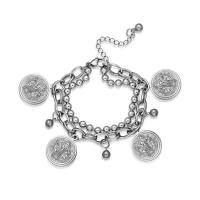 Титана стальной браслет, титан, плакирован серебром, Мужская, серебряный, длина:8.07 дюймовый, продается PC