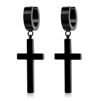 Titanium Steel  Earring Cross plated Unisex Sold By Pair