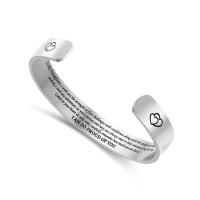 Titanium Steel Bracelet & Bangle, silver color plated, Unisex & enamel, silver color, 150x10mm, Sold By PC