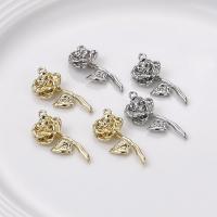 Zinc Alloy Flower Pendants Rose high quality plated DIY nickel lead & cadmium free Sold By PC