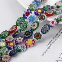 Perles de Murano Millefiori Slice  , Millefiori Lampwork, ellipse, DIY & normes différentes pour le choix, couleurs mélangées, Vendu par Environ 14.96 pouce brin