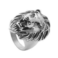 Ring Finger ze stali nierdzewnej, Stal nierdzewna 316L, obyty, biżuteria moda & różnej wielkości do wyboru & dla człowieka, srebro, 32.30mm, sprzedane przez PC