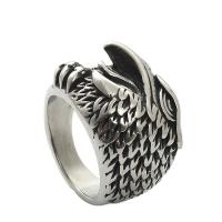Rozsdamentes acél Finger Ring, 316L rozsdamentes acél, csiszolt, divat ékszerek & különböző méretű a választás & az ember, ezüst, 18.60mm, Által értékesített PC