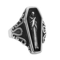 Палец кольцо из нержавеющей стали, Нержавеющая сталь 316, полированный, ювелирные изделия моды & разный размер для выбора & Мужский, серебряный, 28mm, продается PC