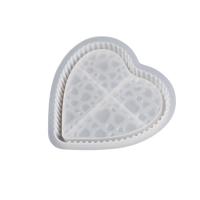 DIY Epoxy Mold Set, Silicone, Heart, white, 171x173x26mm, Sold By PC