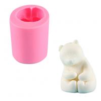 Conjunto de moldes epóxi DIY, silicone, urso polar, rosa, 64x50mm, vendido por PC
