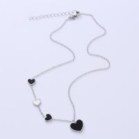 Stainless Steel Jewelry Necklace 316L Stainless Steel with 1.97inch extender chain Heart fashion jewelry & for woman original color Length Approx 17.72 Inch Sold By PC