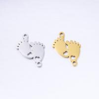 Stainless Steel Connector, 304 Stainless Steel, Footprint, Vacuum Ion Plating, DIY, more colors for choice, 15x20mm, 5PCs/Bag, Sold By Bag