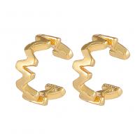 Brass Earring Clip gold color plated fashion jewelry & for woman golden nickel lead & cadmium free Sold By Pair