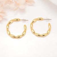 Brass Stud Earring gold color plated & for woman gold Sold By Pair