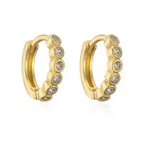 Cubic Zirconia Micro Pave Brass Earring, real gold plated, micro pave cubic zirconia & for woman, more colors for choice, 14x13mm, Sold By Pair