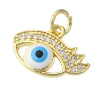 Evil Eye Pendants, Brass, real gold plated, enamel, more colors for choice, 15x0.50x3.50mm, Hole:Approx 3mm, 10PCs/Lot, Sold By Lot