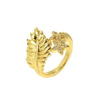 Cubi Circonia Micro Pave anello in ottone, placcato oro vero, Regolabile & Micro spianare cubic zirconia & per la donna, oro, Venduto da PC