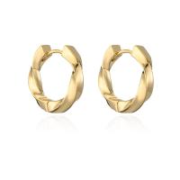 Messing Huggie Hoop Ohrringe, vergoldet, verschiedene Stile für Wahl & für Frau, Goldfarbe, 20x22mm, verkauft von Paar