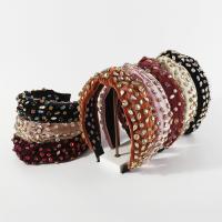 Hair Bands, Cloth, fashion jewelry & for woman & with rhinestone, more colors for choice, 45mm, Sold By PC