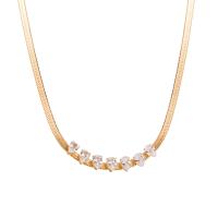 Titanstahl Halskette, Modeschmuck & für Frau & mit kubischem Zirkonia, keine, Länge:41 cm, verkauft von PC