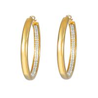 Zinc Alloy Drop Earrings gold color plated fashion jewelry & for woman & with rhinestone golden Sold By Pair