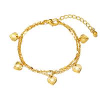 Cink Alloy narukvice, s 5cm Produžetak lanac, zlatna boja pozlaćen, modni nakit & za žene, zlatan, 8mm, Dužina 17 cm, Prodano By PC