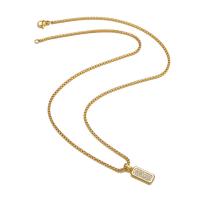 Cubic Zircon Micro Pave Brass Necklace 304 Stainless Steel with Brass Vacuum Ion Plating fashion jewelry & micro pave cubic zirconia & for woman Length 55 cm Sold By PC
