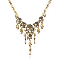 Zinc Alloy Necklace with 5 extender chain Skull plated fashion jewelry & for woman Length 42 cm Sold By PC