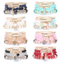 Wrap Bracelet Zinc Alloy with Lampwork & Resin & Acrylic plated fashion jewelry & for woman Length 18 cm Sold By Set