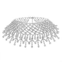 цинковый сплав Ожерелье, с 22 наполнитель цепи, Каплевидная форма, ювелирные изделия моды & Женский & со стразами, Много цветов для выбора, 60mm, длина:25 см, продается PC