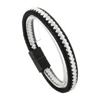 PU Leather Cord Bracelets with Cotton Cord 304 stainless steel magnetic clasp fashion jewelry & Unisex Sold By PC