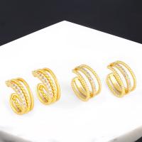 Cubic Zirconia Micro Pave Brass Earring 18K gold plated Chakra & fashion jewelry & micro pave cubic zirconia & for woman Sold By Pair