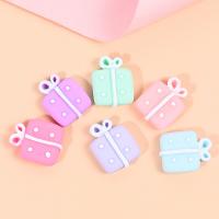 Mobile Phone DIY Decoration, Resin, gift shape, more colors for choice, 17x14mm, Approx 100PCs/Bag, Sold By Bag