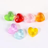Mobile Phone DIY Decoration, Resin, Heart, more colors for choice, 15x10x17mm, Approx 100PCs/Bag, Sold By Bag