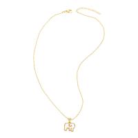 Shell Necklaces Brass with White Shell with 2 extender chain Elephant 18K gold plated & for woman golden nickel lead & cadmium free Length 16.9 Inch Sold By PC