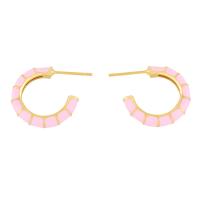 Brass Stud Earring 18K gold plated for woman & enamel nickel lead & cadmium free Sold By Pair