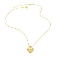 Cubic Zircon Micro Pave Brass Necklace, with 2 extender chain, 18K gold plated, different styles for choice & micro pave cubic zirconia & for woman, golden, nickel, lead & cadmium free, 22x20mm, Length:17.7 Inch, Sold By PC