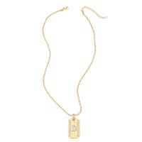 Cubic Zircon Micro Pave Brass Necklace, with 304 Stainless Steel Chain, with 2 extender chain, Alphabet Letter, 18K gold plated, Unisex & different styles for choice & micro pave cubic zirconia, golden, nickel, lead & cadmium free, 42x20mm, Length:17.7 Inch, Sold By PC