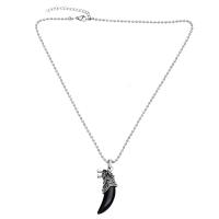 Natural Gemstone Necklace Brass with Gemstone with 2 extender chain Wolf Tooth silver color plated & for woman nickel lead & cadmium free Length 16.5 Inch Sold By Pair