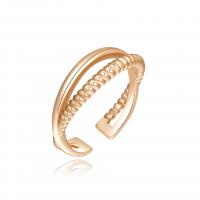 Brass Cuff Finger Ring real gold plated for woman Champagne nickel lead & cadmium free 19mm Sold By PC