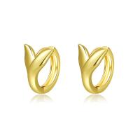 Brass Huggie Hoop Earring gold color plated for woman golden nickel lead & cadmium free 13mm Sold By Pair