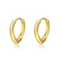Brass Huggie Hoop Earring, gold color plated, for woman, golden, nickel, lead & cadmium free, 15mm, Sold By Pair