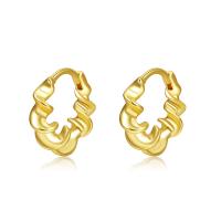 Messing Huggie Hoop Earring, gold plated, voor vrouw, gouden, nikkel, lood en cadmium vrij, 14.20mm, Verkocht door pair