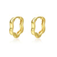 Messing Huggie Hoop Earring, gold plated, voor vrouw, gouden, nikkel, lood en cadmium vrij, 14mm, Verkocht door pair