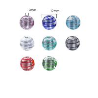 Silver Foil Lampwork Beads Round DIY 12mm Approx 2mm Sold By PC