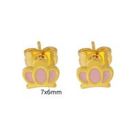 Stainless Steel Stud Earrings 304 Stainless Steel Crown Galvanic plating for woman & enamel Sold By Lot